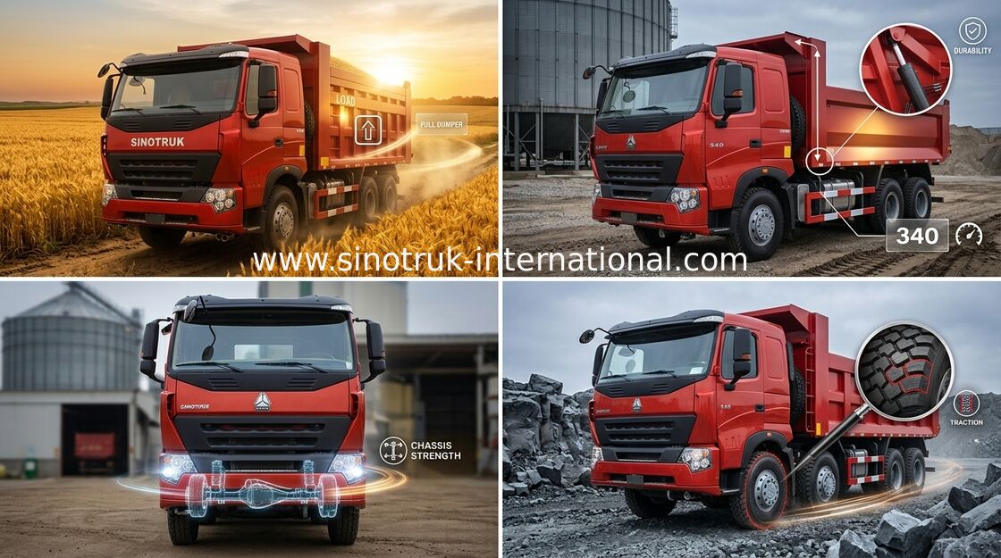 ZZ3257N3847N1 채광을 위한 SINOTRUK 팁 주는 사람 덤프 트럭 HOWO A7 371HP 엔진