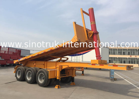 Hydraulic Cylinder Tipper Semi Trailer Dump Truck  For 20 Feet Or 40 Feets Container