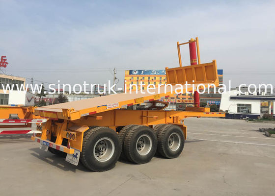 Hydraulic Cylinder Tipper Semi Trailer Dump Truck  For 20 Feet Or 40 Feets Container