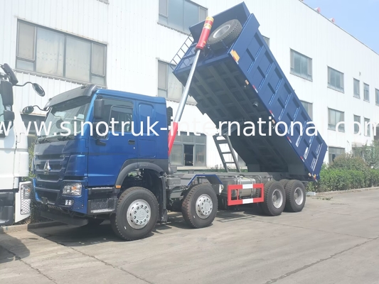 마이닝 전방 리프팅 50Tons를 위한 SINOTRUK HOWO LHD 12 바퀴 8X4 400HP 푸른 덤프트럭