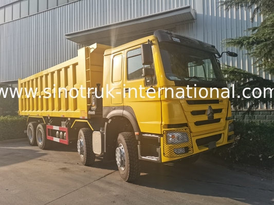 시노트루크 호워 내보자 덤프트럭 12 바퀴 400Hp 8 × 4 마이닝 RHD 노랑색