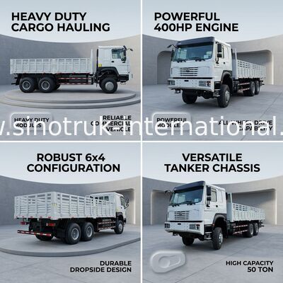 호우 풀 드라이브 화물 상자 트럭 400 HP 4 축