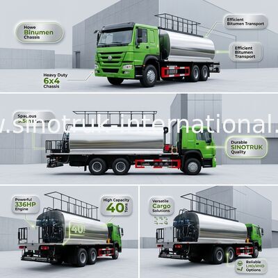 우회전 구동 HOWO 7 역청 트럭 6X4 336HP 10CBM