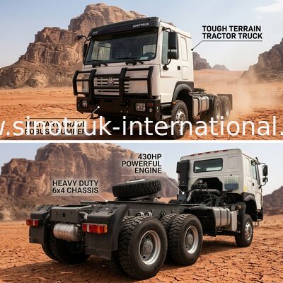 군용 배머가 있는 SINOTRUK 430마력 6 × 4 트랙터