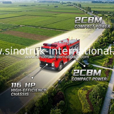 2CBM 4X2 116HP 소방 트럭 농업 소방 엔진 조경용 트럭