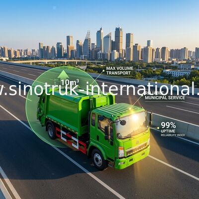 SINOTRUK HOWO 압축된 압축기 쓰레기 수집 트럭 4×2 LHD
