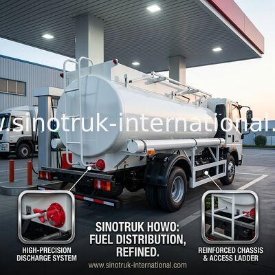 SINOTRUK HOWO 4X2 6 바퀴 오일 탱크 트럭 5-6CBM 유동 미터와 함께 단일 칸