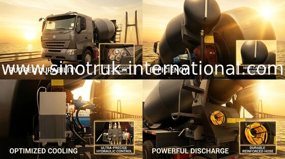 SINOTRUK 국제적인 HOWO A7 구체 믹서 트럭 10CBM 371HP 6X4 LHD