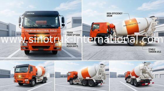 3C Sinotruk Howo 레디 믹스 콘크리트 트럭 371hp 10 바퀴 Lhd 6x4