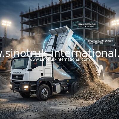 SINOTRUK TX 덤프 트럭 체시 371HP 엔진, 30-40 톤 부하 용량 및 LHD / RHD 선택