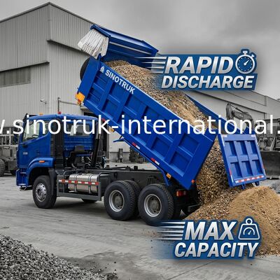 강력한 다재다능 HOWO 6x4 380HP 블루 덤프 트럭 20CBM 평방 화물 상자와 방수 텐트 플립 코브