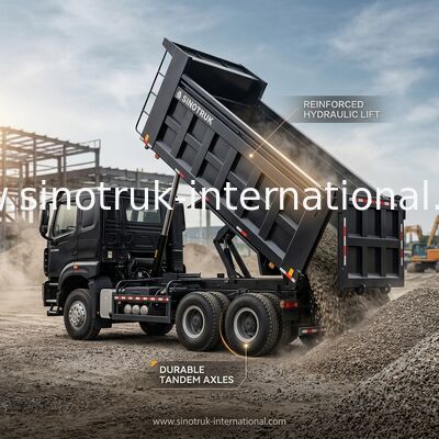 HOWO NX 380HP RHD 블랙 틱퍼 덤프 트럭