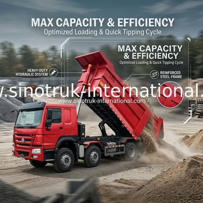 펌프 덤프 트럭 SINOTRUK HOWO A7 8X4 건설용 ZZ3317V3567B1