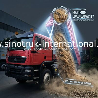 8 × 4 Lhd 12 바퀴 Sinotruk Tipper 400hp 유로 2