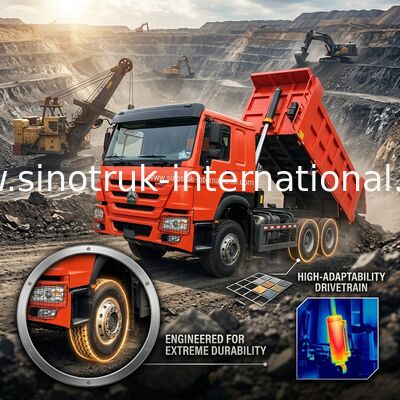 시노트룩 호우 템퍼 덤프 트럭 웨이차이 380HP 10 바퀴 6 × 4 Lhd 20CBM
