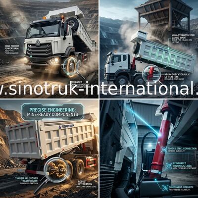 SINOTRUK HOWO 과중한 업무 내보자 덤프트럭 전방 리프팅 8×4 RHD