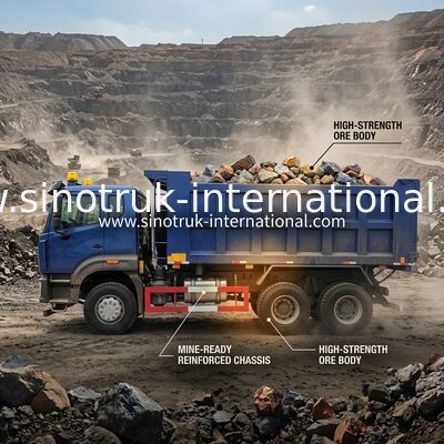 경고등과 시노트루크 N7 내보자 덤프트럭 10 바퀴 400Hp 6 × 4