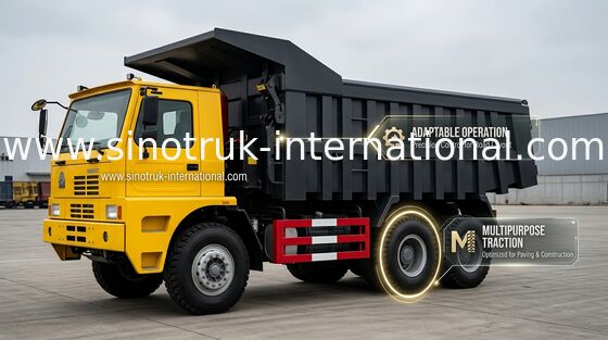 고강도 강철 화물 몸 70 톤 HOWO 광업 팁 주는 사람 덤프 트럭 6X4 371HP