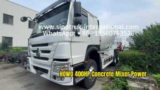 SINOTRUK HOWO 6x4 콘크리트 믹서 트럭 400HP 전원