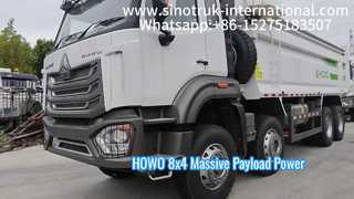 HOWO 8X4 380HP NX 티퍼 덤프 트럭 RHD